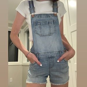 Abercrombie & Fitch Kids Denim Overall Shorts
